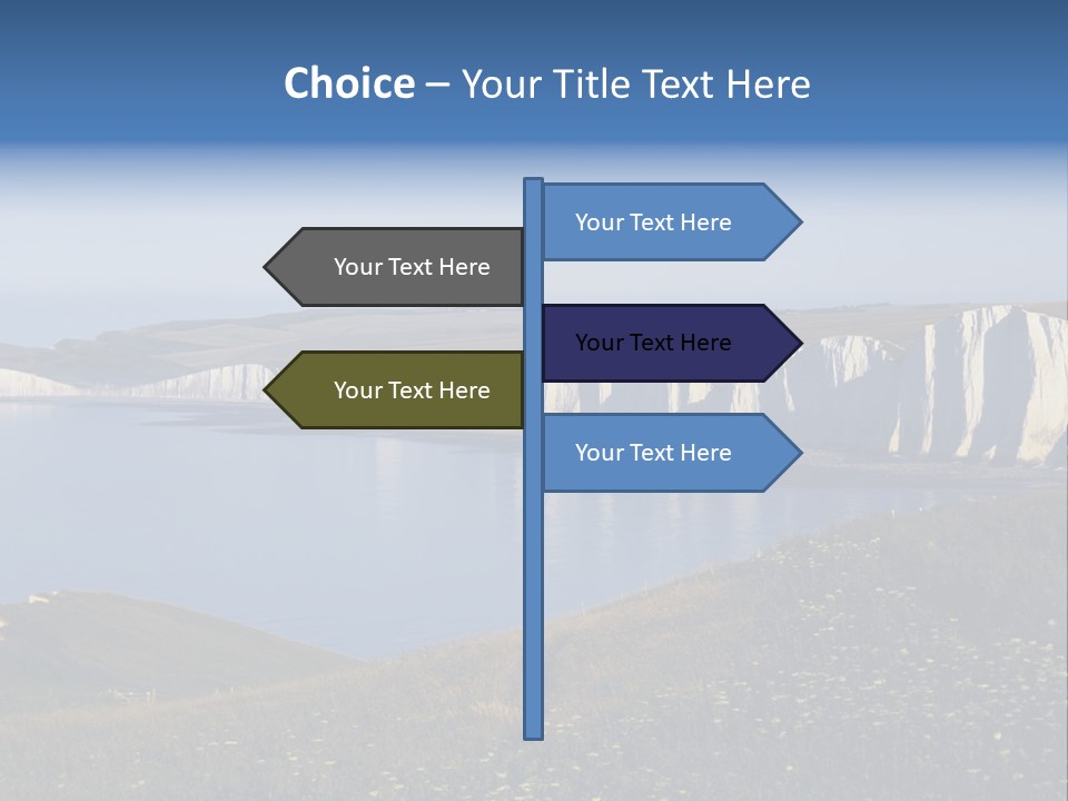 A Large Body Of Water Surrounded By White Cliffs PowerPoint Template