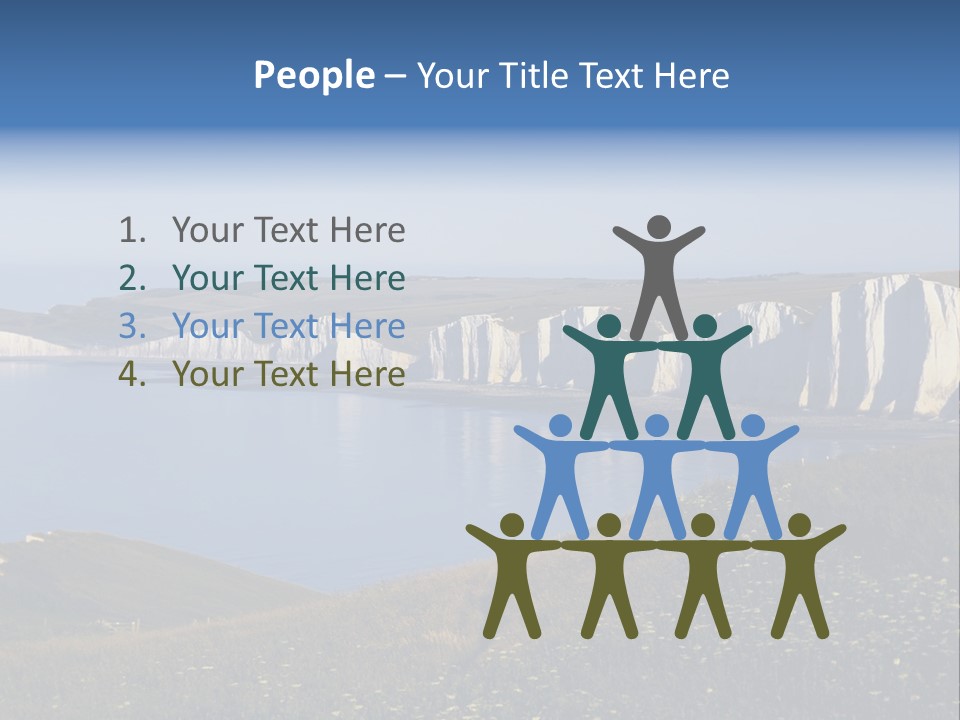 A Large Body Of Water Surrounded By White Cliffs PowerPoint Template