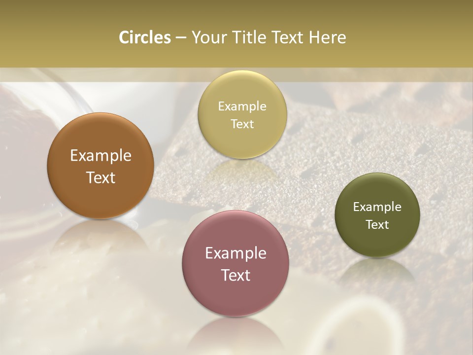 A Plate With Crackers And Cheese On It PowerPoint Template