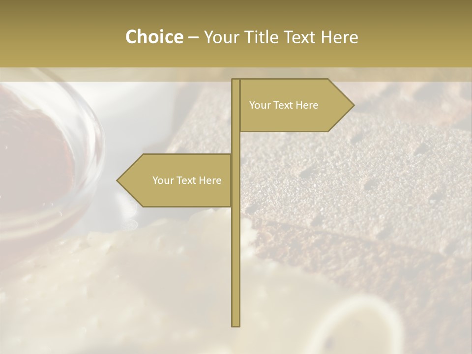 A Plate With Crackers And Cheese On It PowerPoint Template