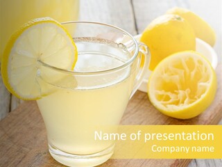 Yellow Cocktail Lemon PowerPoint Template