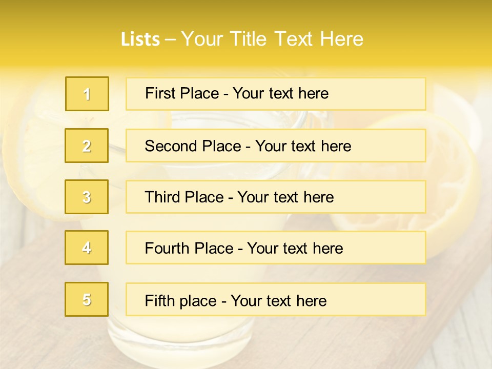 Yellow Cocktail Lemon PowerPoint Template