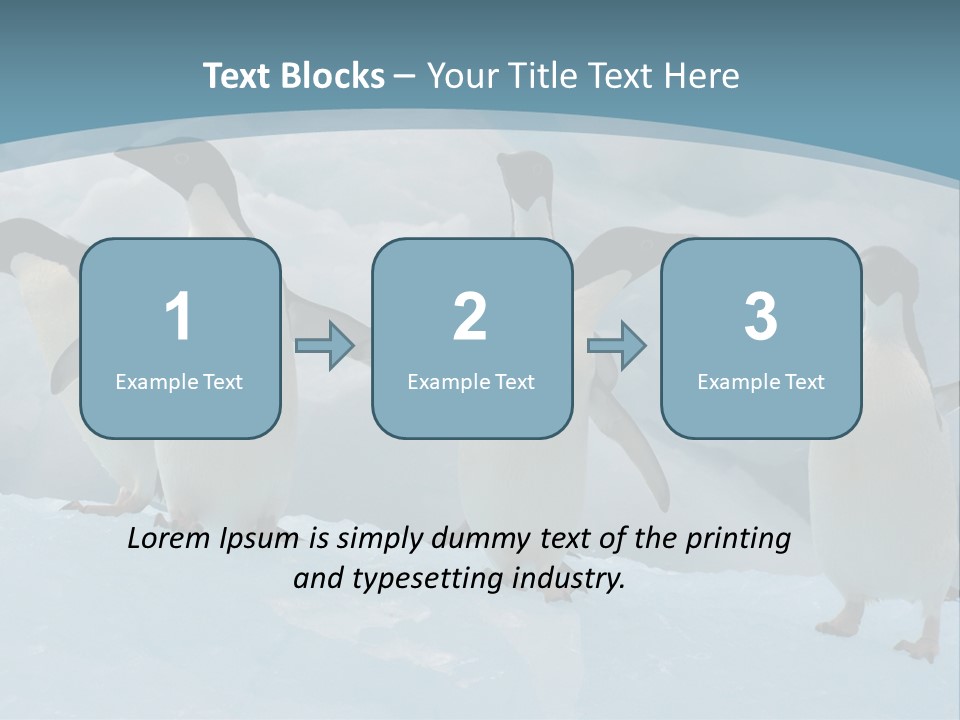 A Group Of Penguins Standing In The Snow PowerPoint Template