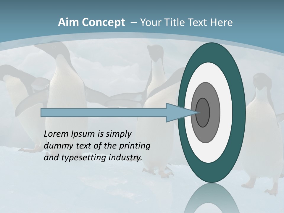 A Group Of Penguins Standing In The Snow PowerPoint Template