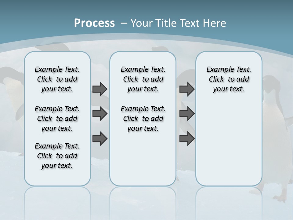 A Group Of Penguins Standing In The Snow PowerPoint Template