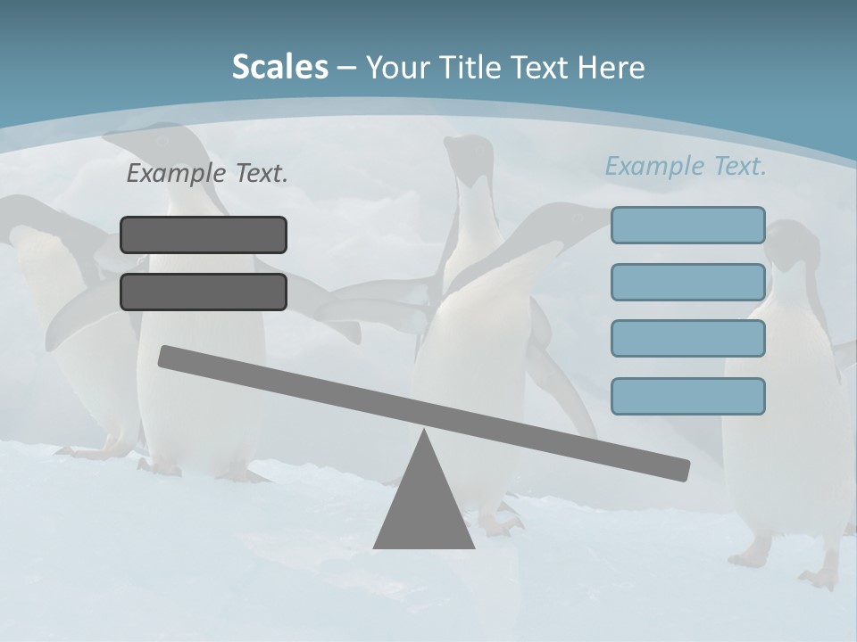 A Group Of Penguins Standing In The Snow PowerPoint Template