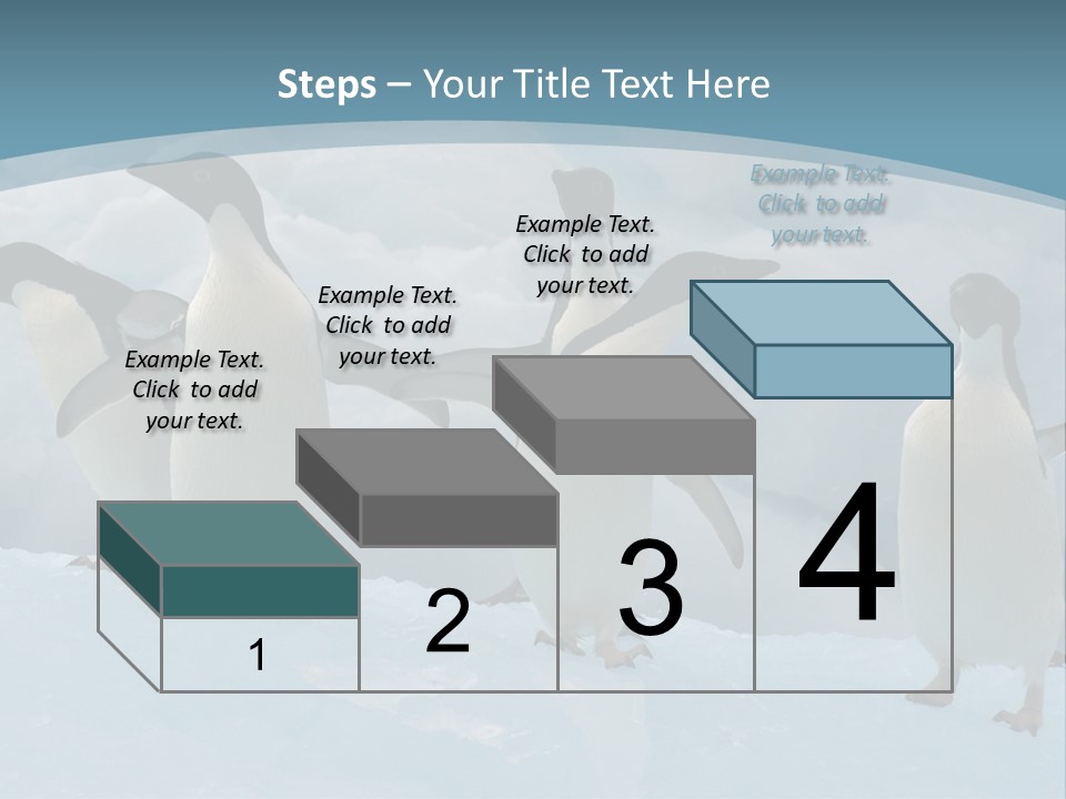 A Group Of Penguins Standing In The Snow PowerPoint Template