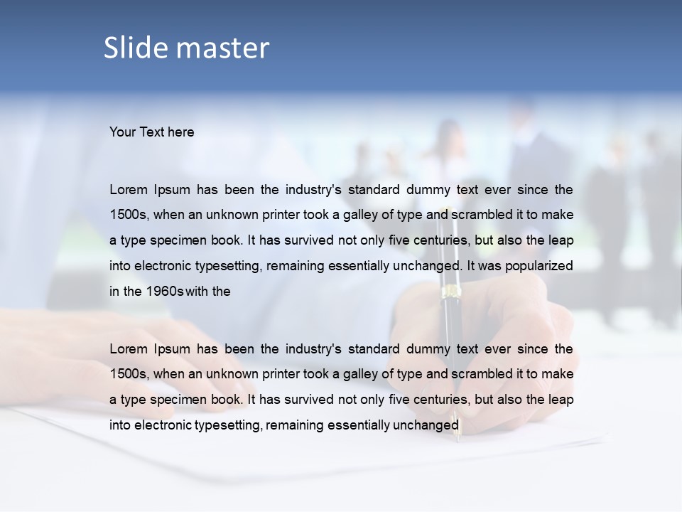 Management Text Hand PowerPoint Template