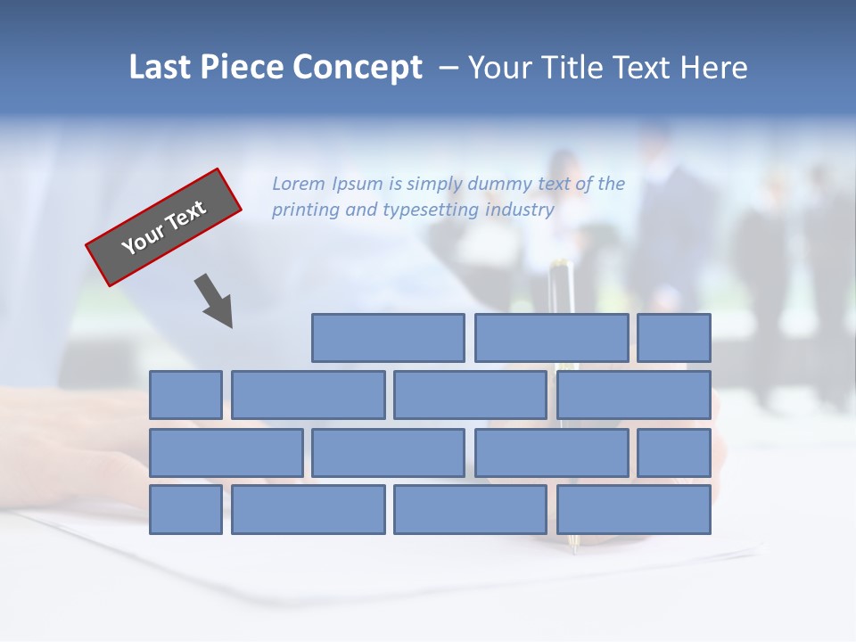 Management Text Hand PowerPoint Template