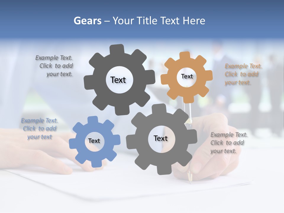 Management Text Hand PowerPoint Template