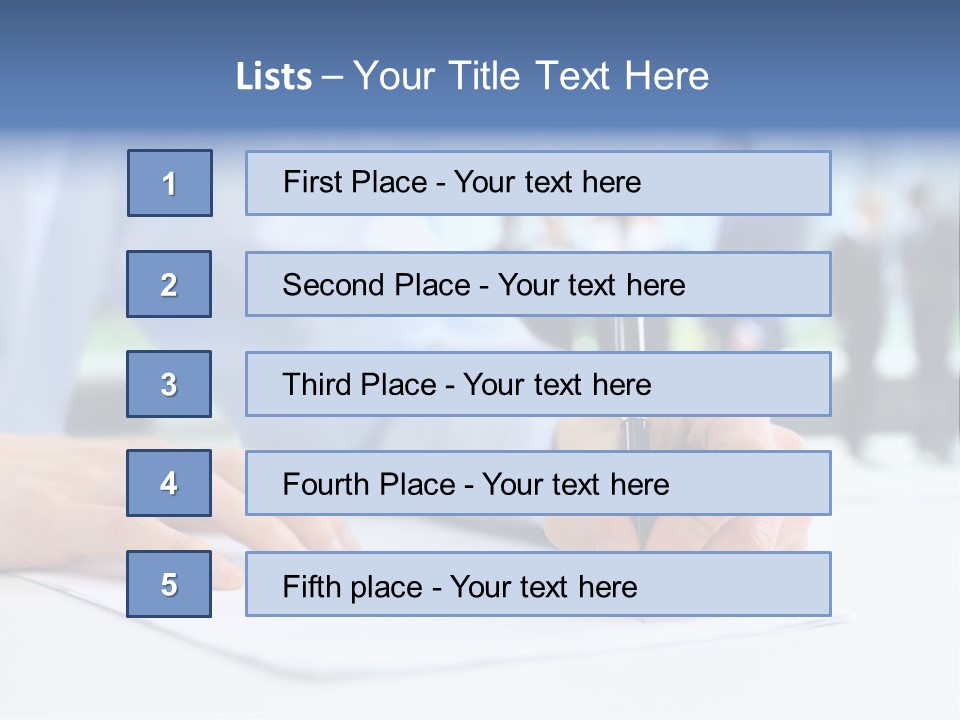 Management Text Hand PowerPoint Template