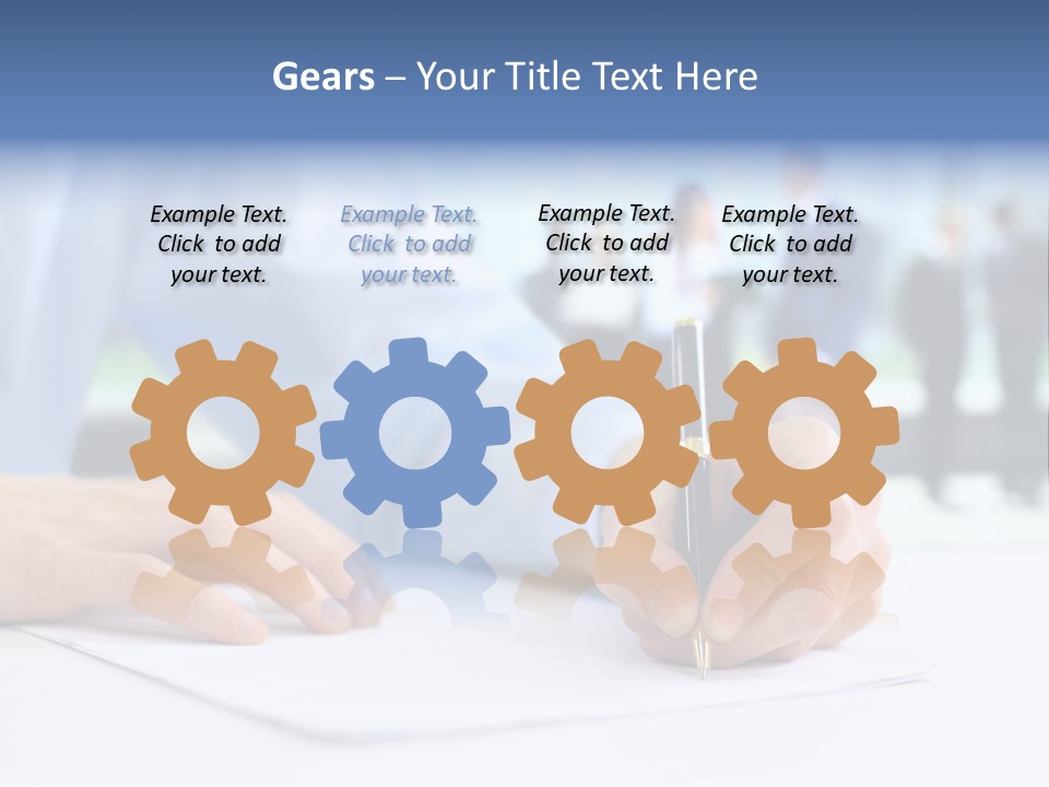 Management Text Hand PowerPoint Template
