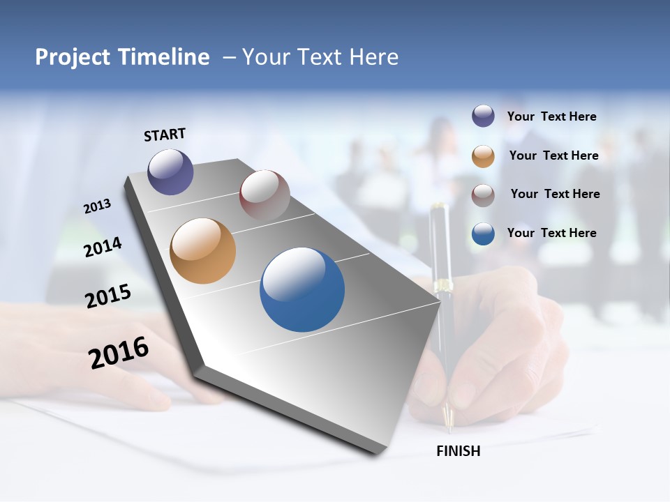 Management Text Hand PowerPoint Template