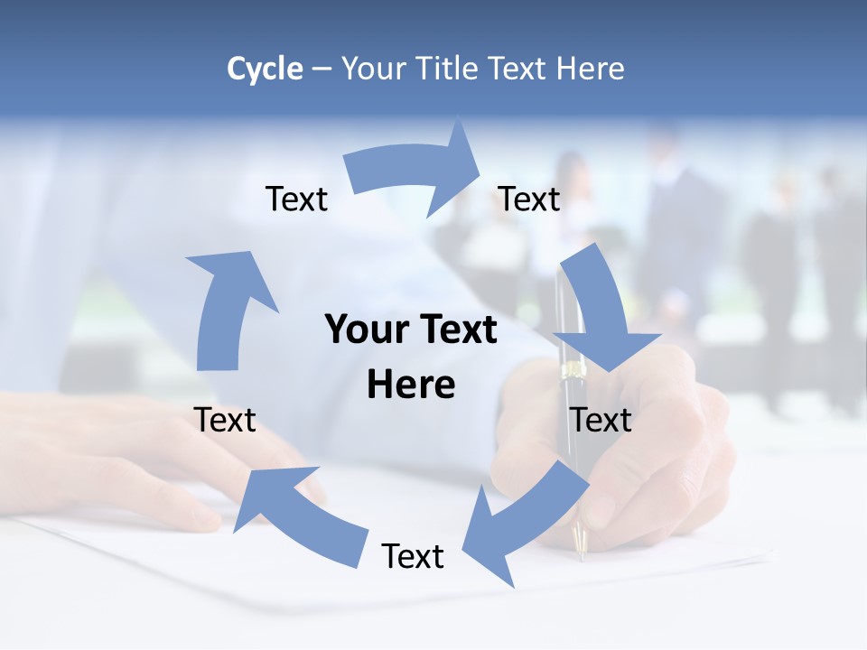 Management Text Hand PowerPoint Template