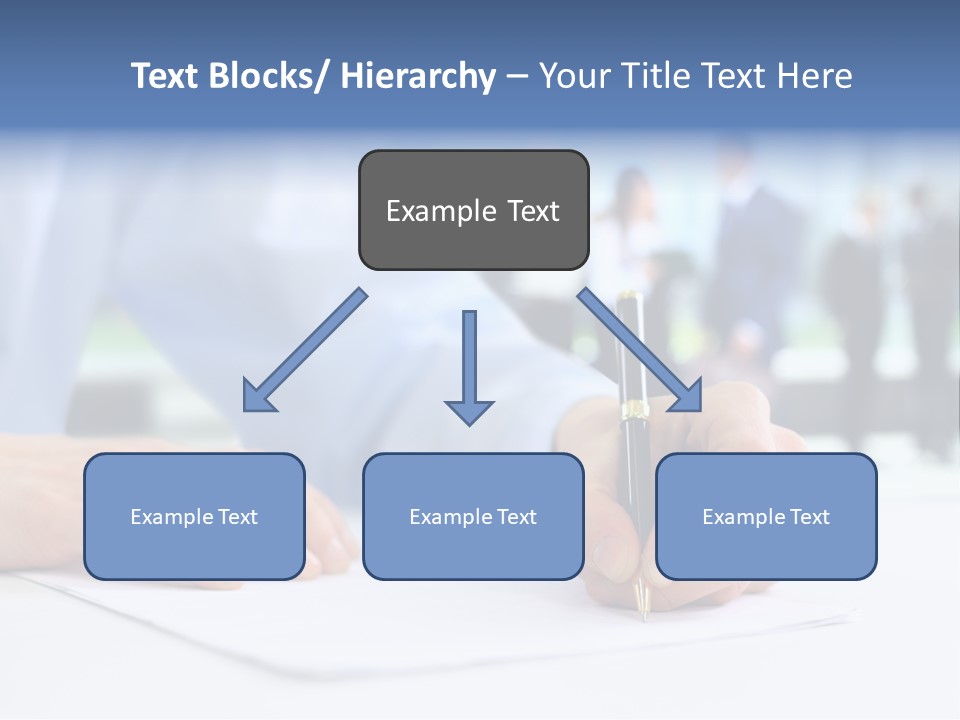 Management Text Hand PowerPoint Template
