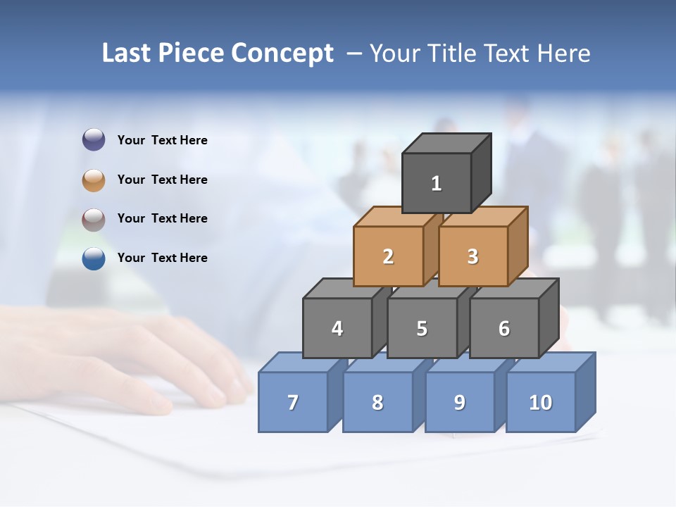 Management Text Hand PowerPoint Template