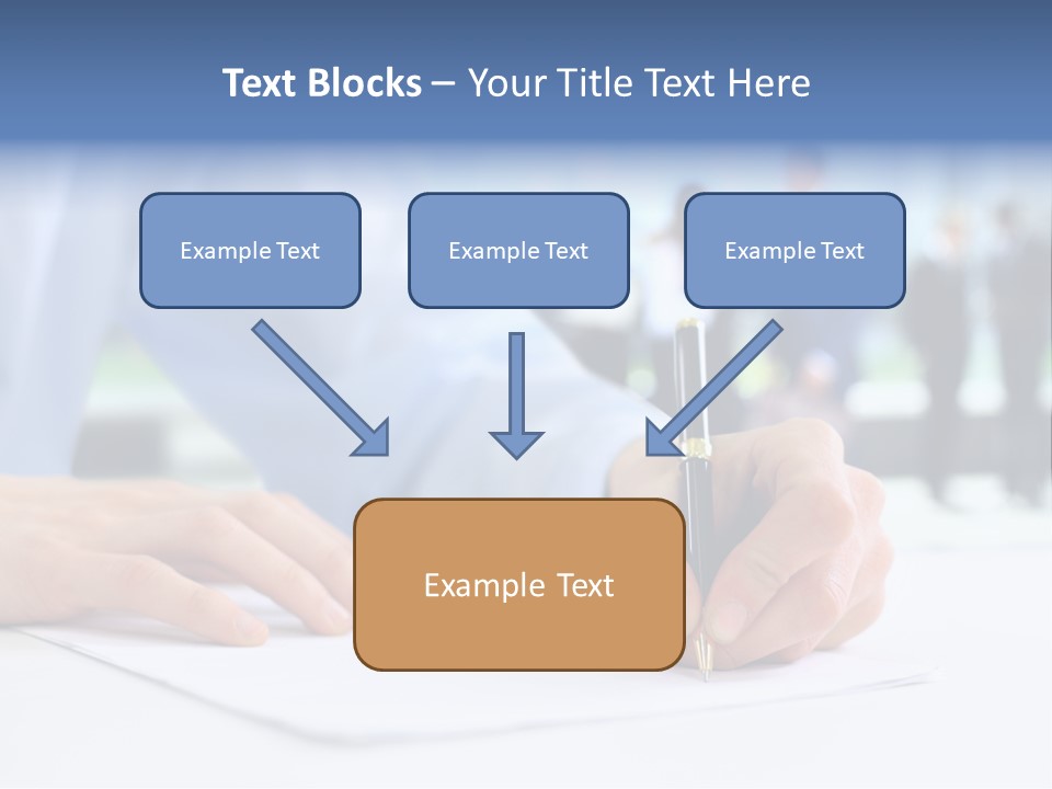 Management Text Hand PowerPoint Template