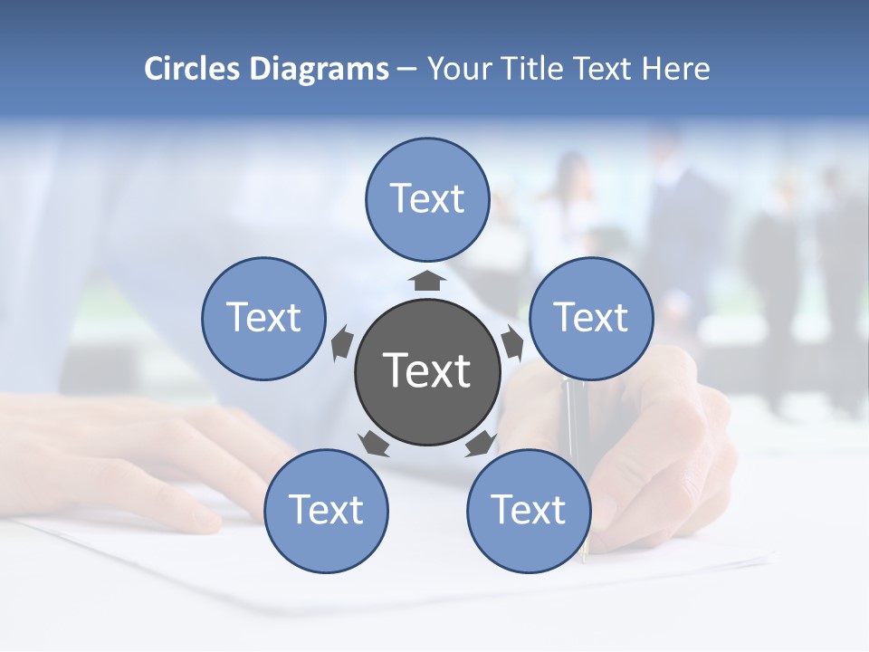 Management Text Hand PowerPoint Template