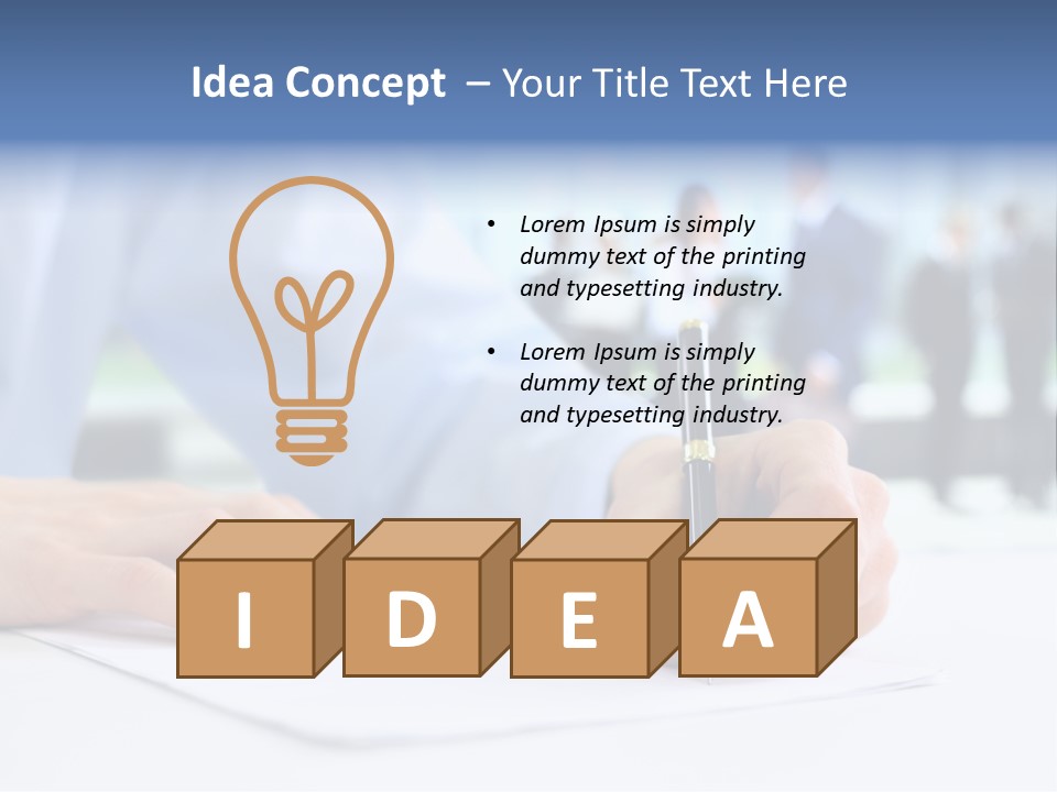 Management Text Hand PowerPoint Template