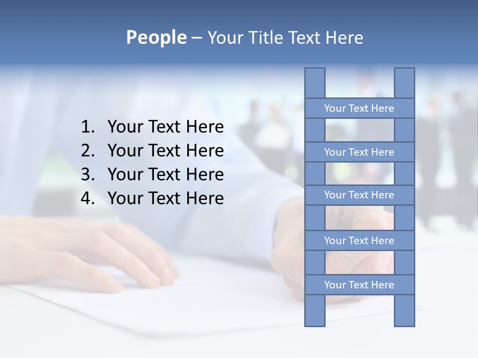 Management Text Hand PowerPoint Template