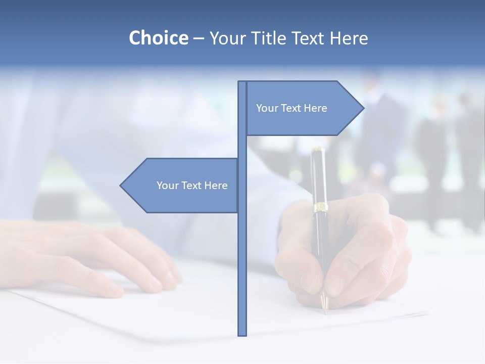 Management Text Hand PowerPoint Template