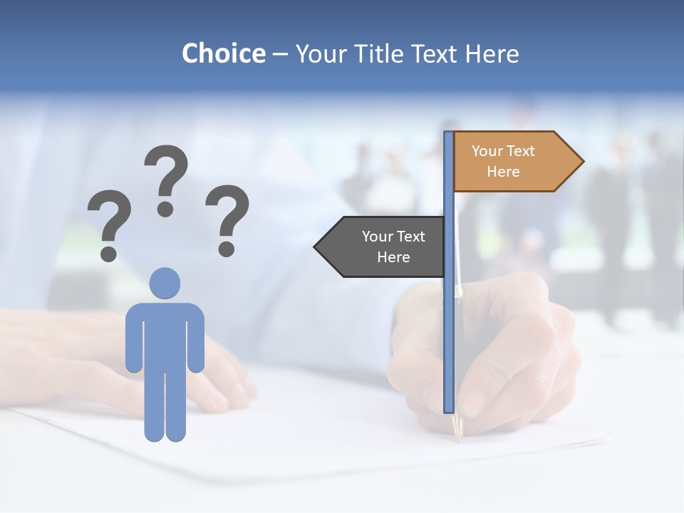 Management Text Hand PowerPoint Template