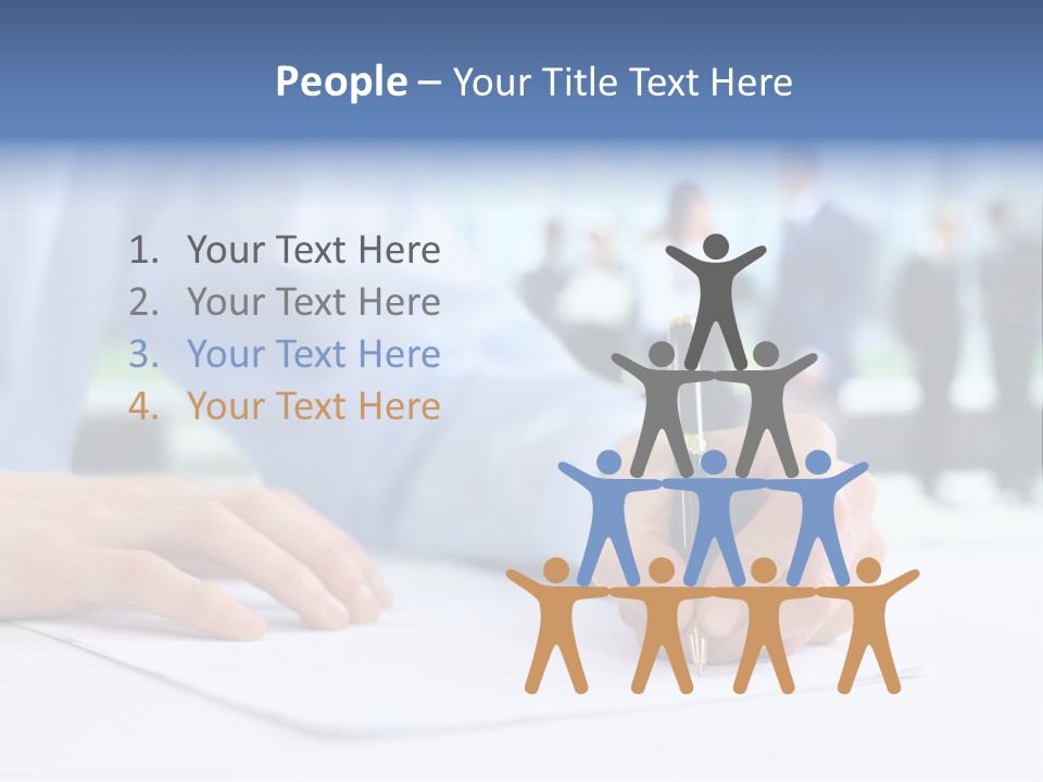 Management Text Hand PowerPoint Template