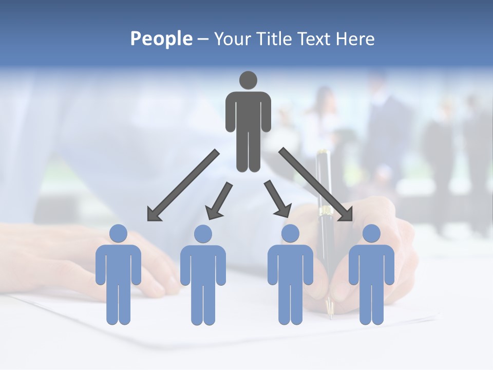 Management Text Hand PowerPoint Template