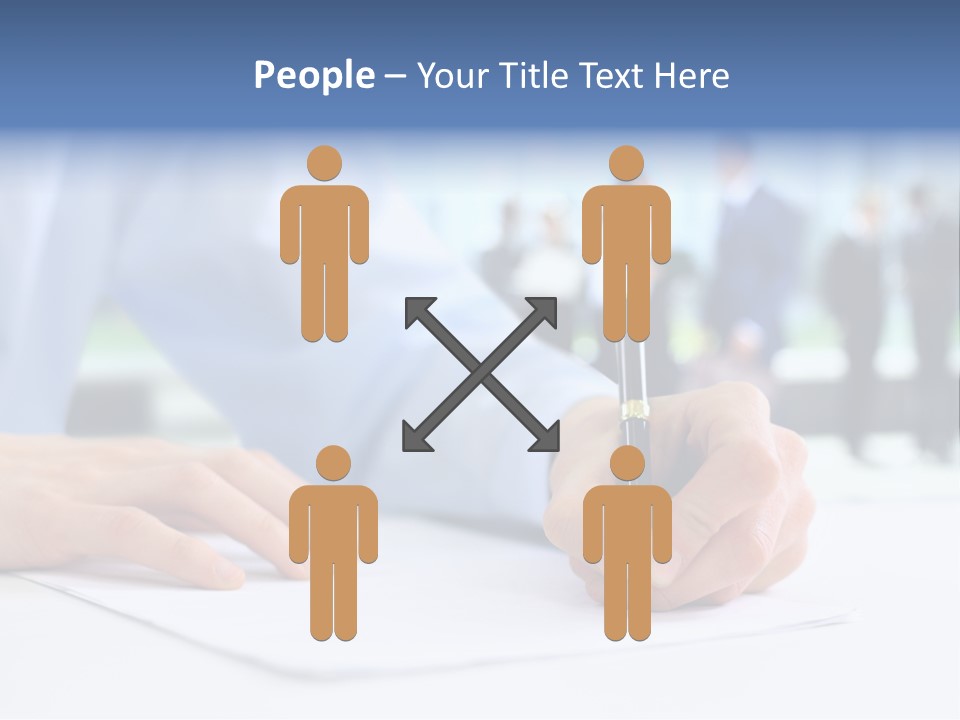 Management Text Hand PowerPoint Template
