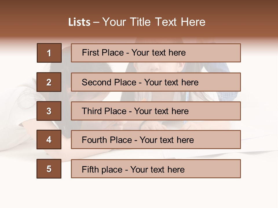Two Little Girls Writing On A Piece Of Paper PowerPoint Template