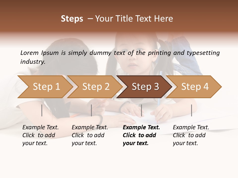 Two Little Girls Writing On A Piece Of Paper PowerPoint Template