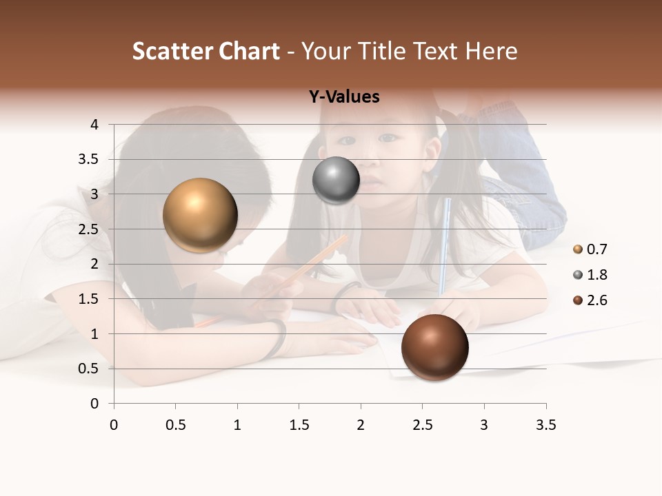 Two Little Girls Writing On A Piece Of Paper PowerPoint Template