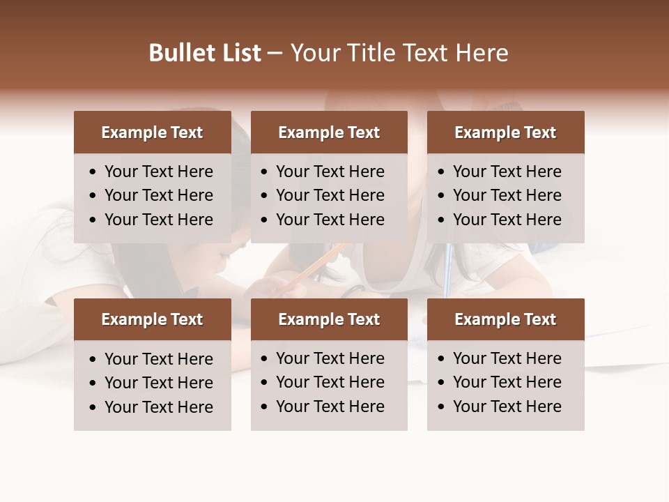 Two Little Girls Writing On A Piece Of Paper PowerPoint Template