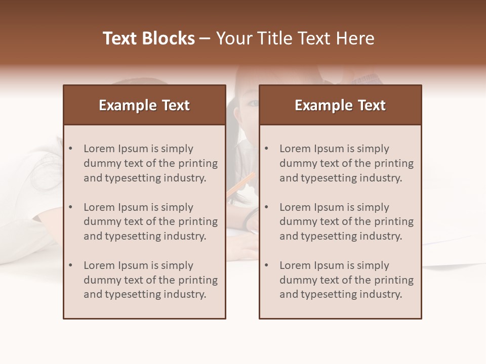 Two Little Girls Writing On A Piece Of Paper PowerPoint Template