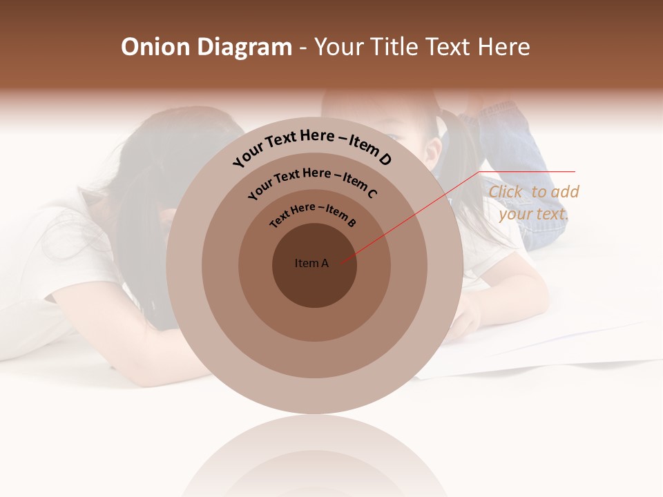 Two Little Girls Writing On A Piece Of Paper PowerPoint Template