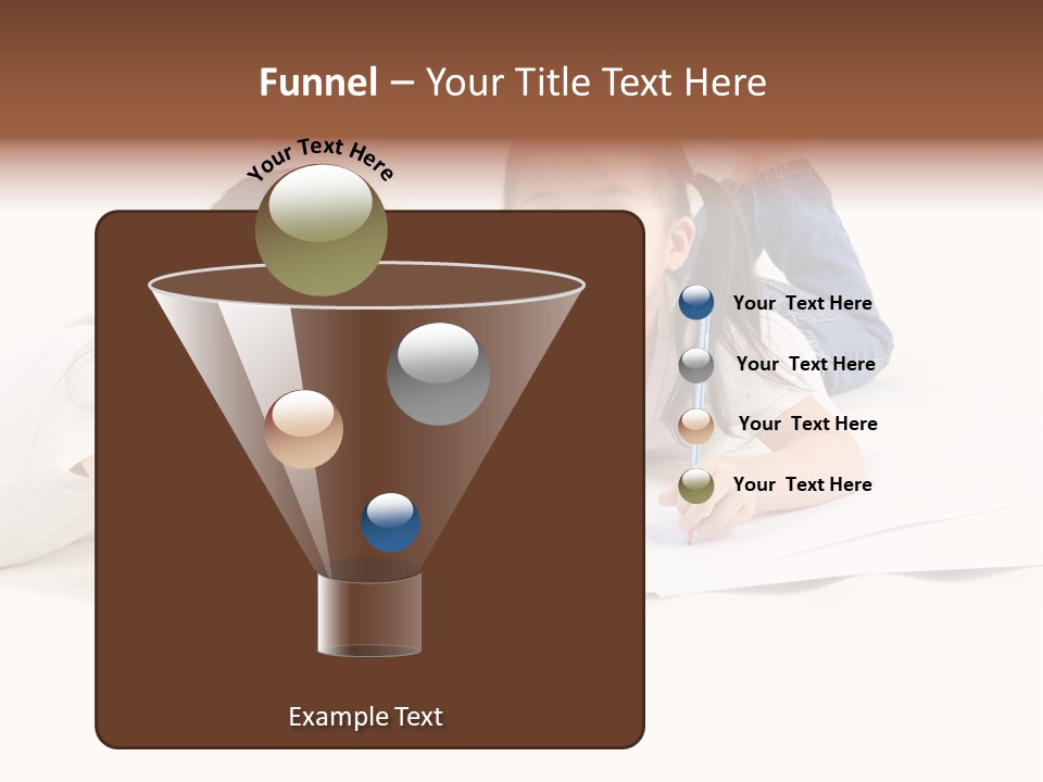 Two Little Girls Writing On A Piece Of Paper PowerPoint Template