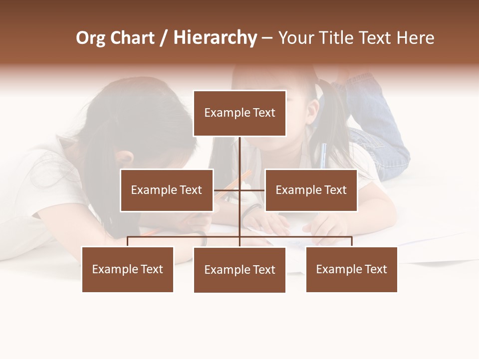 Two Little Girls Writing On A Piece Of Paper PowerPoint Template