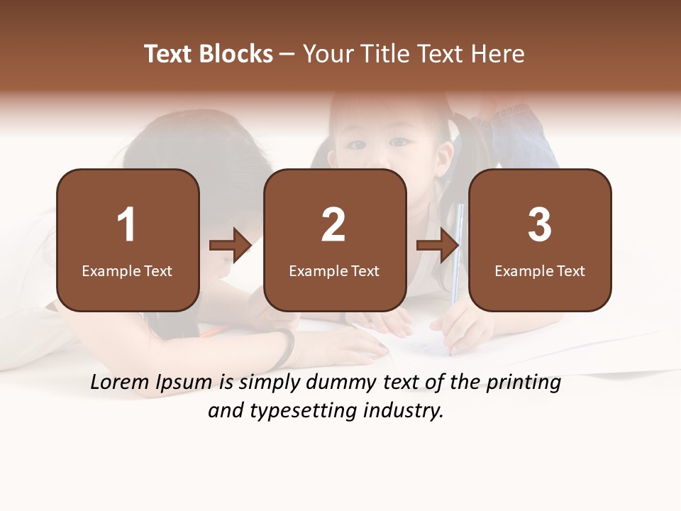 Two Little Girls Writing On A Piece Of Paper PowerPoint Template