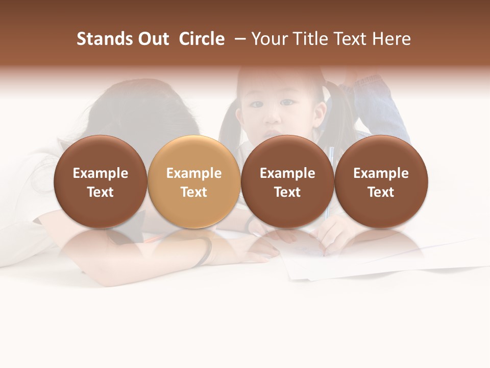 Two Little Girls Writing On A Piece Of Paper PowerPoint Template