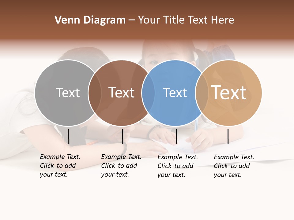 Two Little Girls Writing On A Piece Of Paper PowerPoint Template