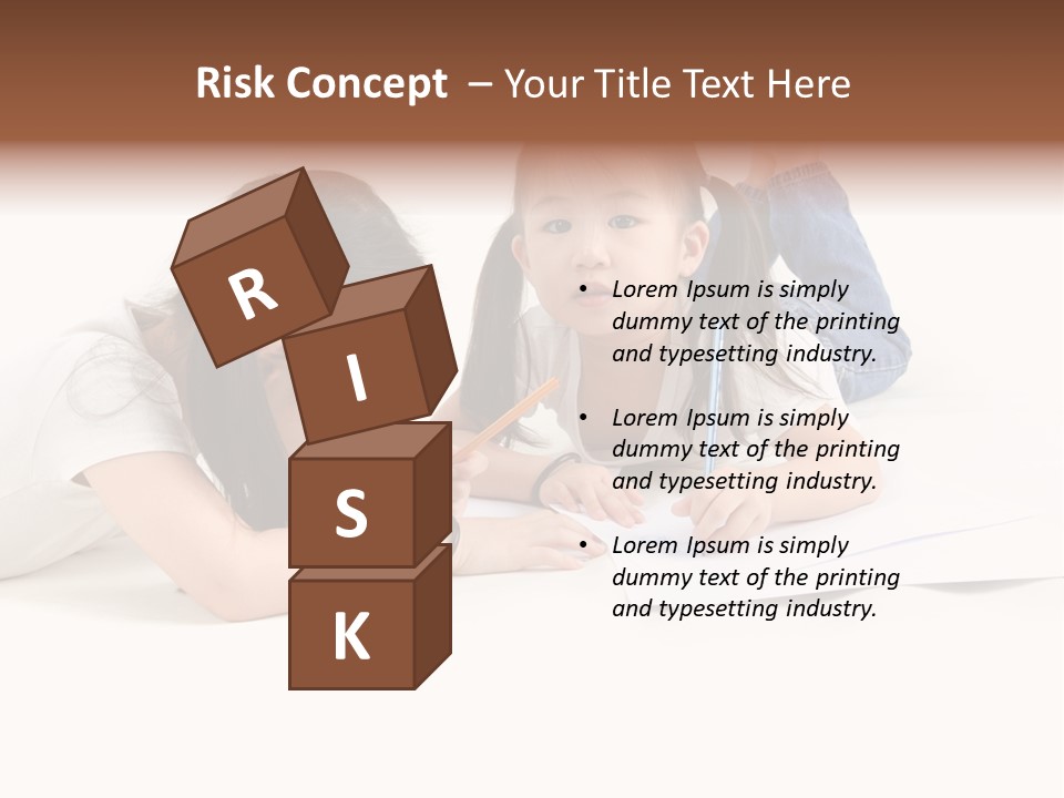 Two Little Girls Writing On A Piece Of Paper PowerPoint Template