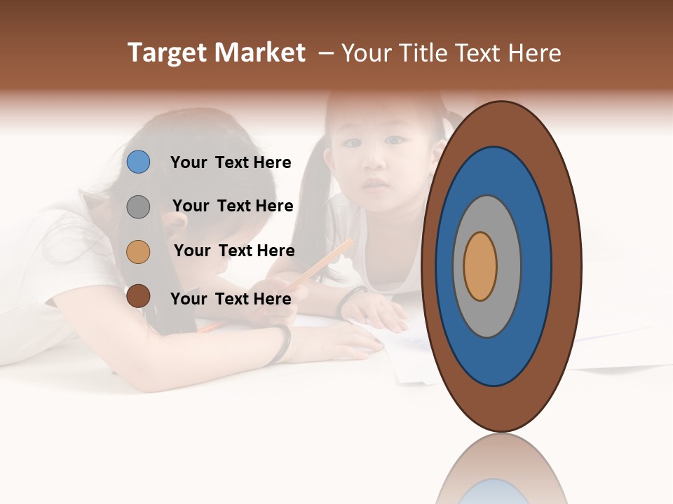 Two Little Girls Writing On A Piece Of Paper PowerPoint Template