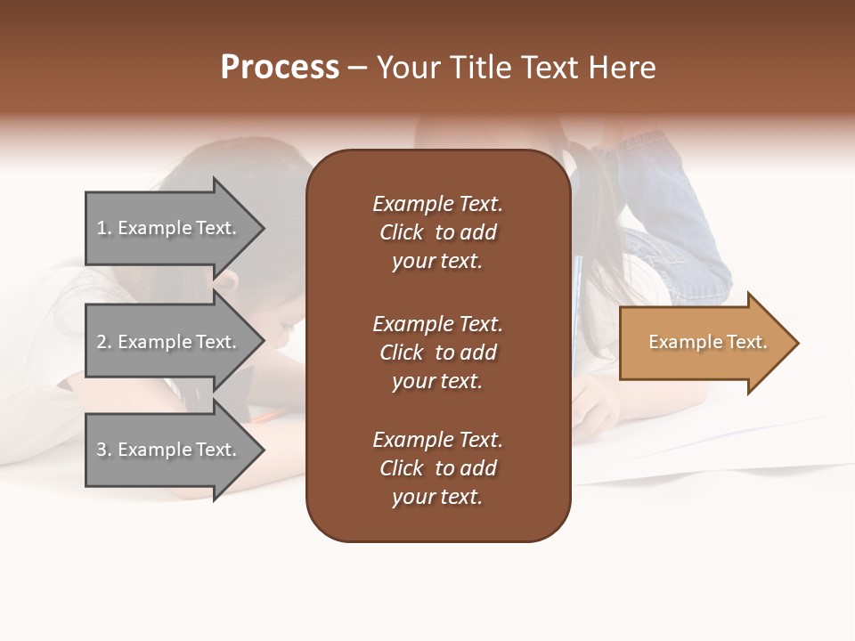 Two Little Girls Writing On A Piece Of Paper PowerPoint Template