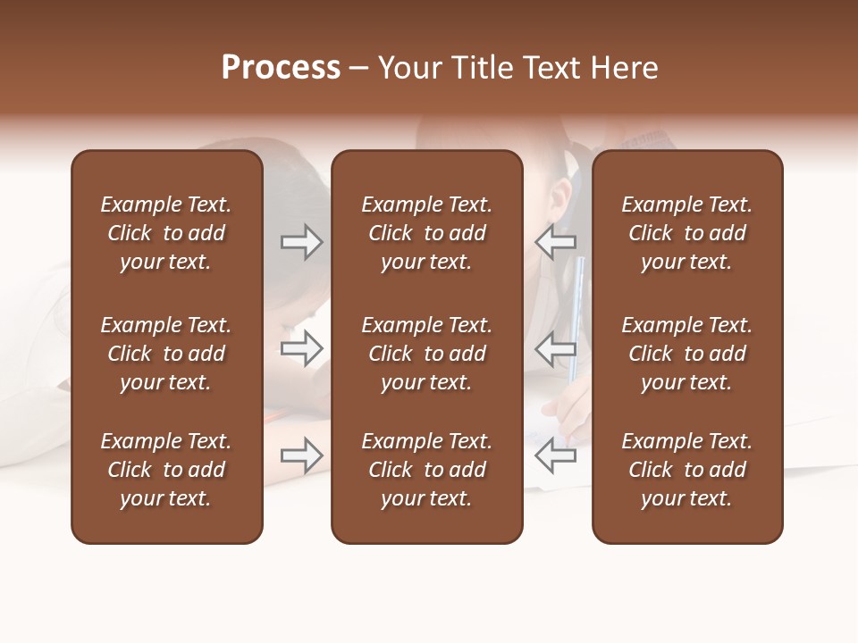 Two Little Girls Writing On A Piece Of Paper PowerPoint Template