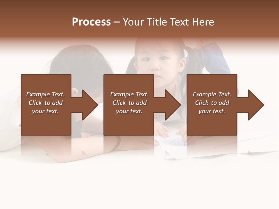 Two Little Girls Writing On A Piece Of Paper PowerPoint Template