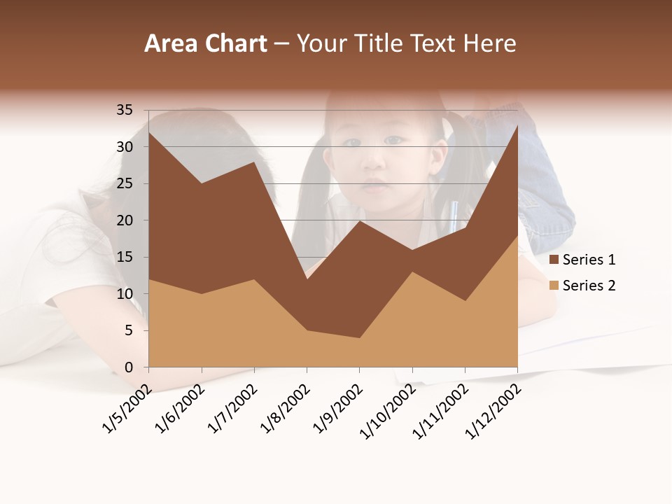 Two Little Girls Writing On A Piece Of Paper PowerPoint Template