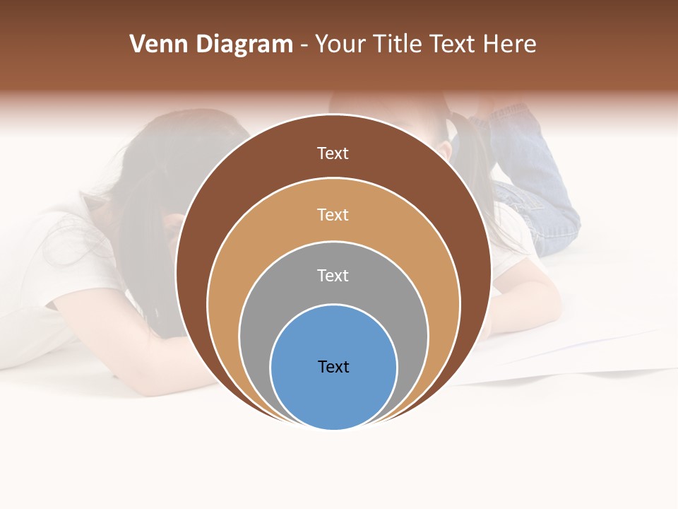 Two Little Girls Writing On A Piece Of Paper PowerPoint Template