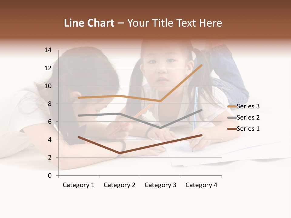Two Little Girls Writing On A Piece Of Paper PowerPoint Template