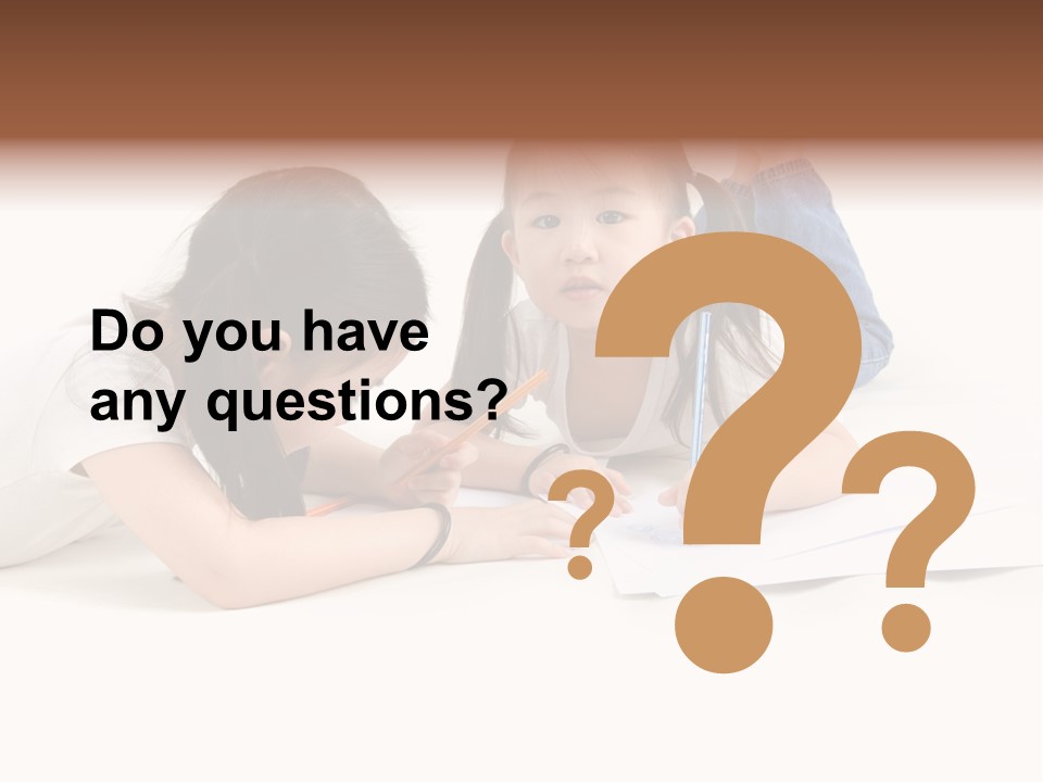 Two Little Girls Writing On A Piece Of Paper PowerPoint Template