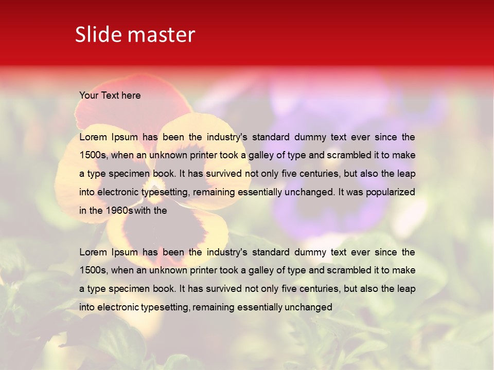 Pansy Colorful Flower PowerPoint Template